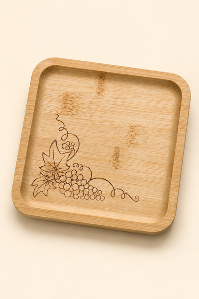 Classic Üzüm Dalı Bambu Meyve Tabağı - 15x15
