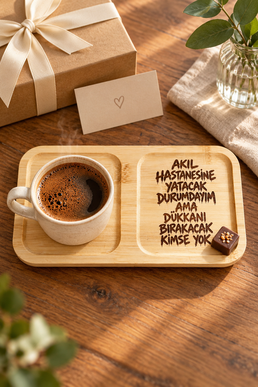 "Akıl Hastanesine Yatacak Durumdayım" Kahve Sunum Tabağı