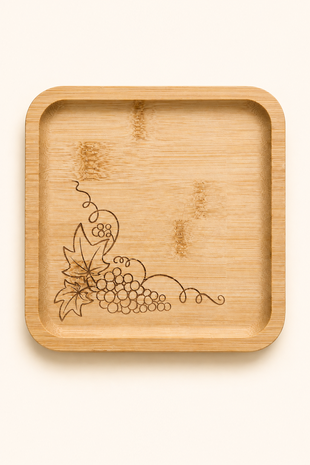 Classic Üzüm Dalı Bambu Meyve Tabağı - 15x15