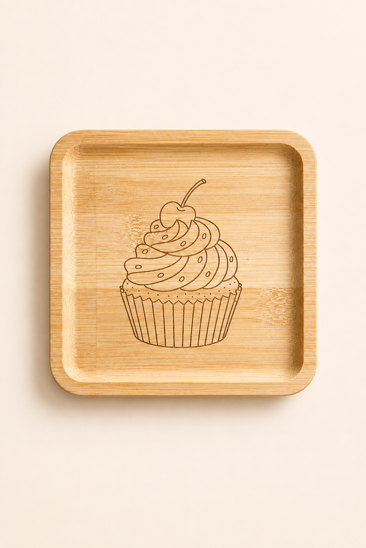 Classic Cupcake Bambu Meyve Tabağı - 15x15