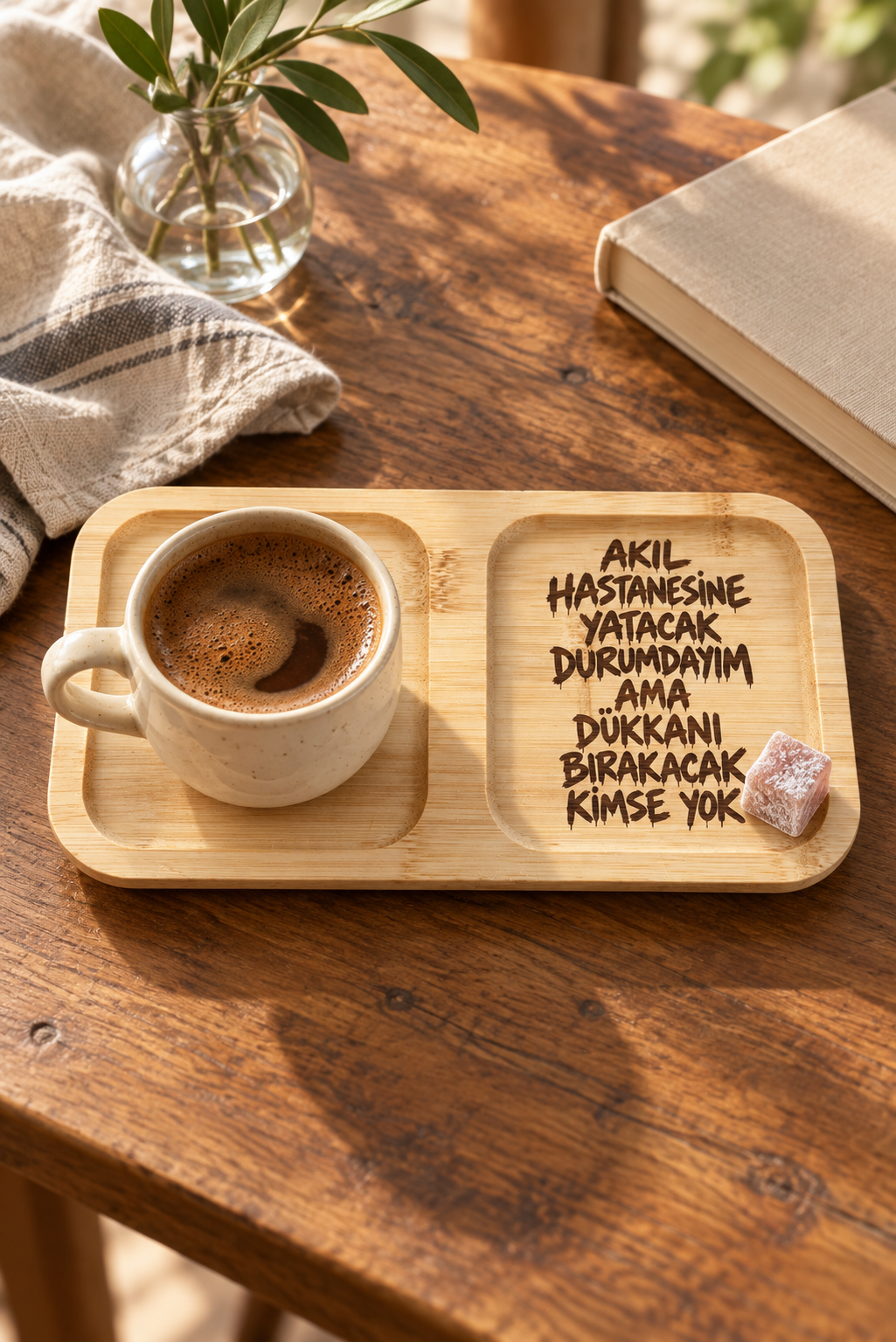 "Akıl Hastanesine Yatacak Durumdayım" Kahve Sunum Tabağı