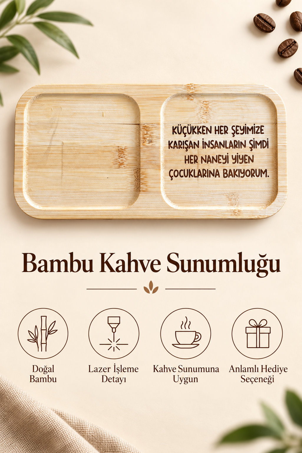 "Küçükken Her Şeyimize Karışanlar" Kahve Sunum Tabağı