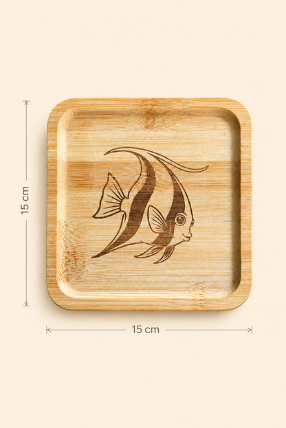 Classic Melek Balığı Bambu Meyve Tabağı - 15x15