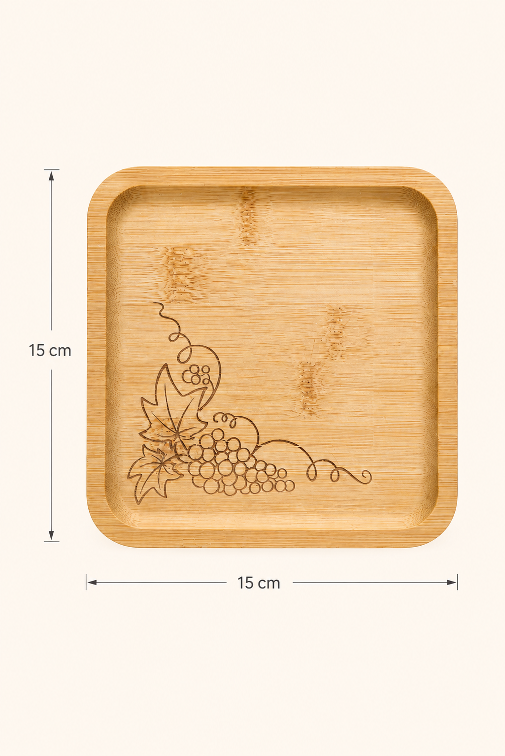Classic Üzüm Dalı Bambu Meyve Tabağı - 15x15
