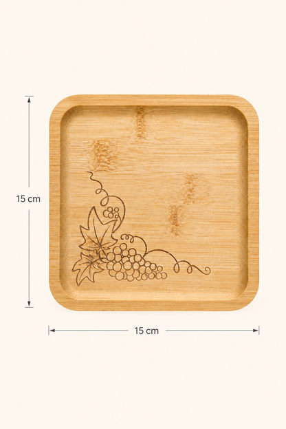 Classic Üzüm Dalı Bambu Meyve Tabağı - 15x15